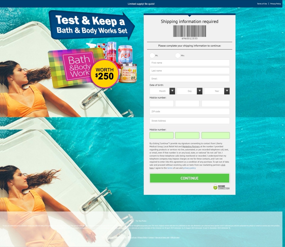 Test & Keep a Bath & Body Works Set ($250)