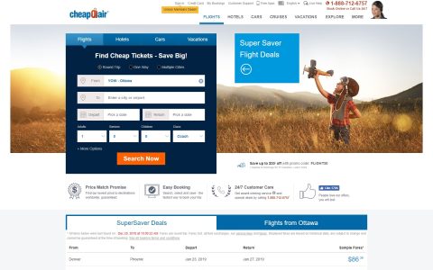 CheapOAir Deal: $50 Off Flights & Travel