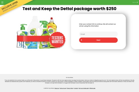 Test & Keep a Dettol Package ($250)