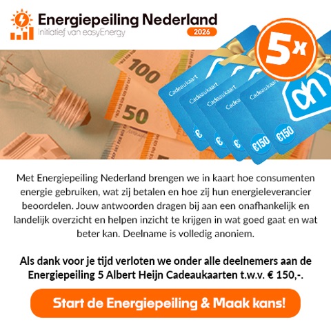 Start de energiepeiling en maak kans op een Albert Heijn Cadeaukaart